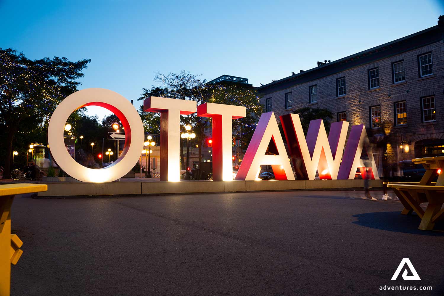 ottawa city sign at night