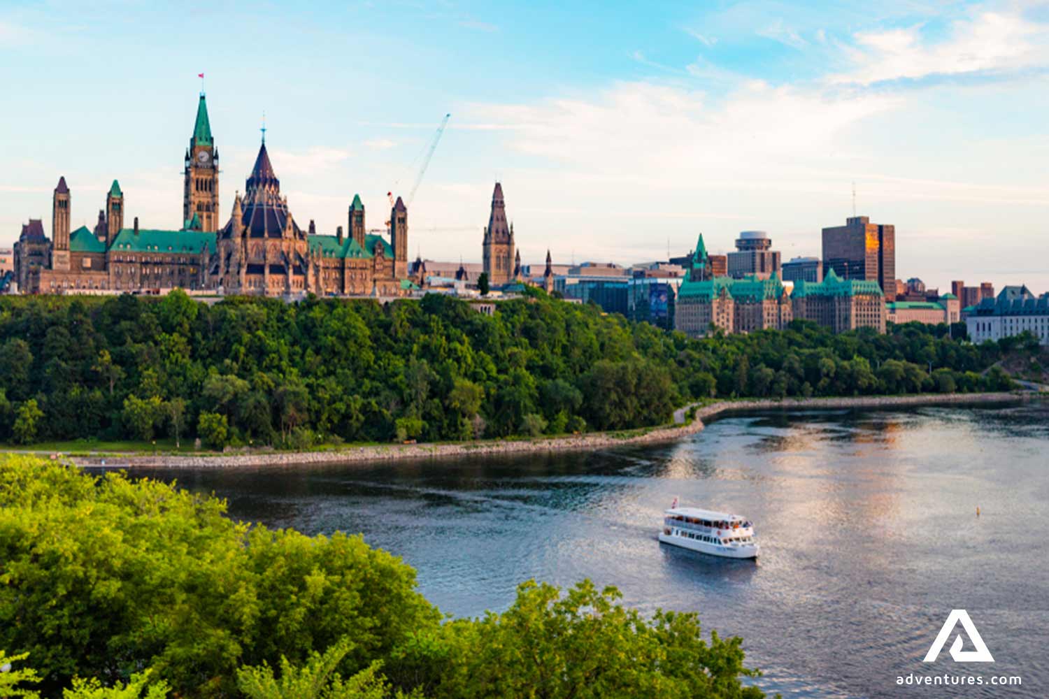 Boat On A River Near Ottawa city