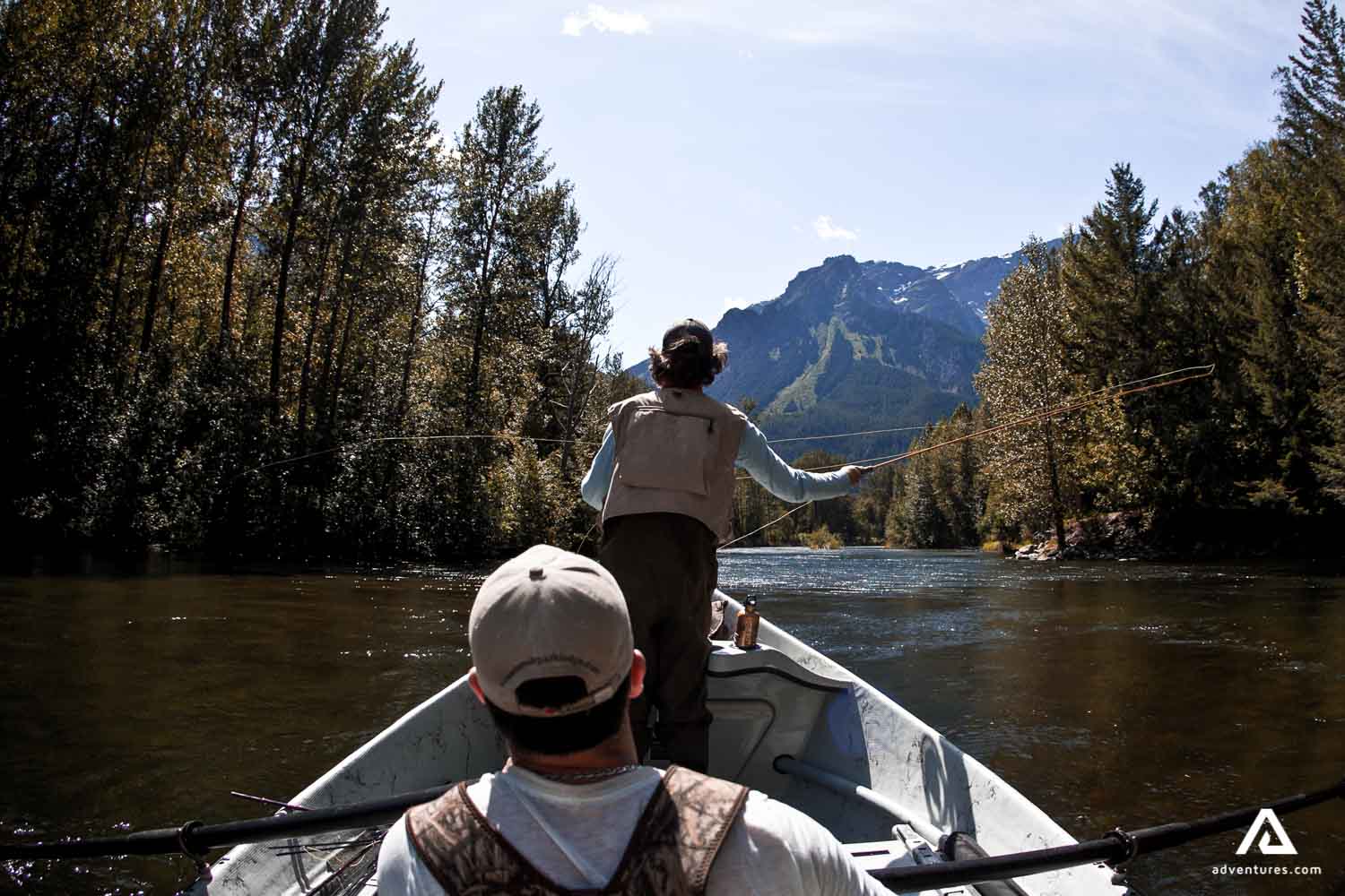 Fly fishing from the boat