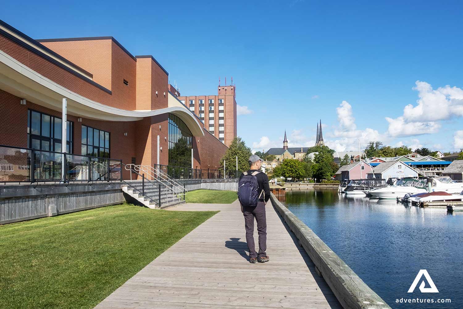 man Walking Around Charlottetown in canada