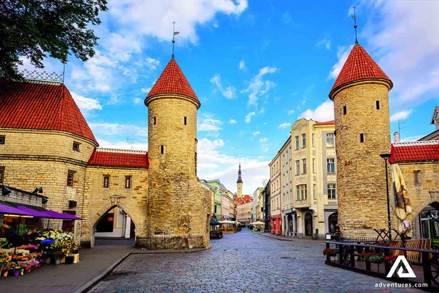 viru gate in tallinn city in estonia