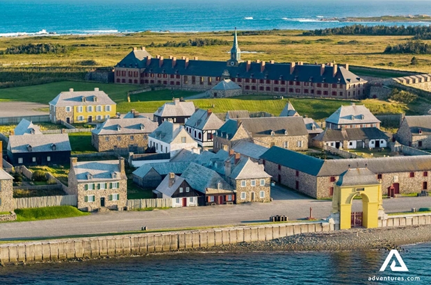 birds eye view of Louisbourg Fortress in canada