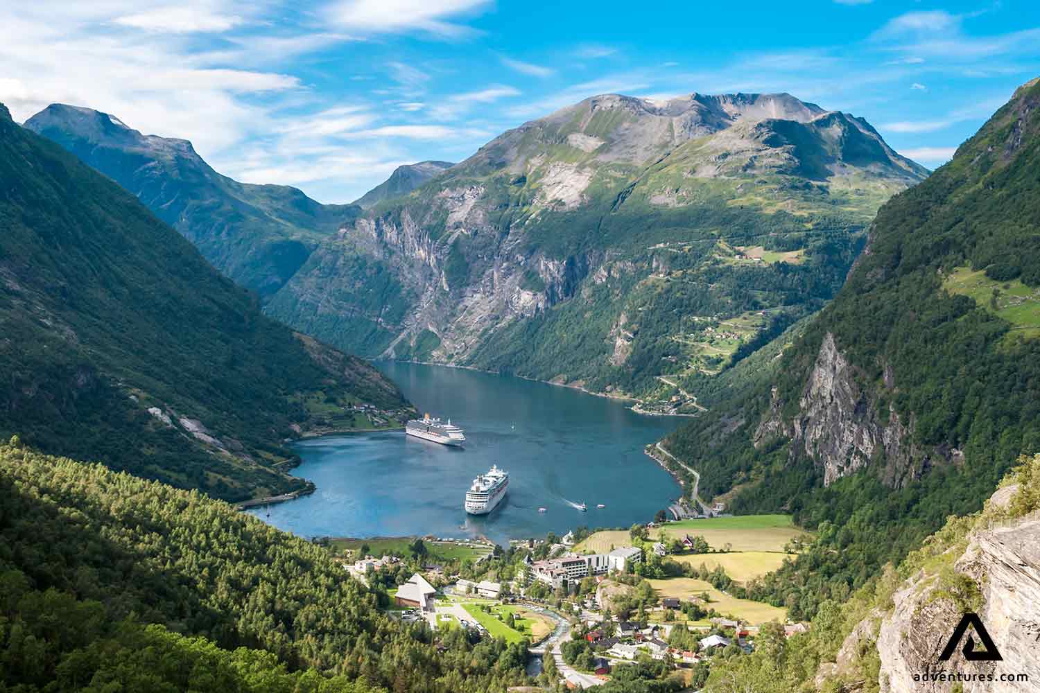 cruise ship in Geirangerfjord in norway 