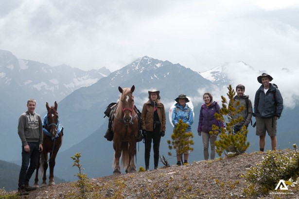 People on a horseback riding tour