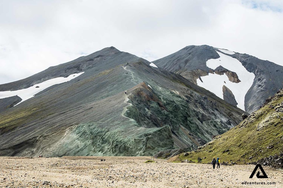 blahnukur colourful green mountain in iceland