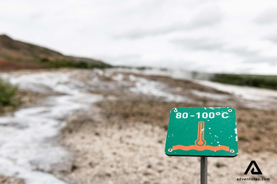 danger hot spring sign in iceland