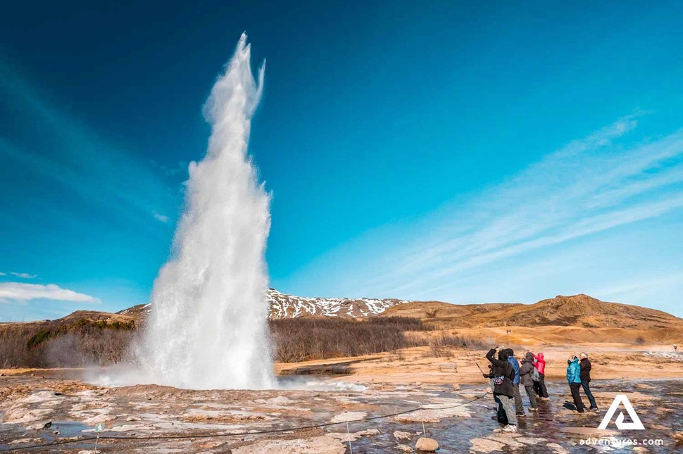 geysir geothermal view in summer in iceland