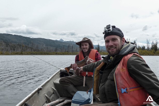 Men fishing in Canada from a boat
