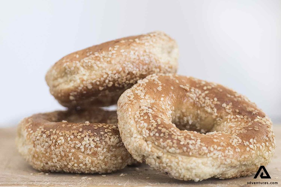 montreal style bagels with sesame seeds