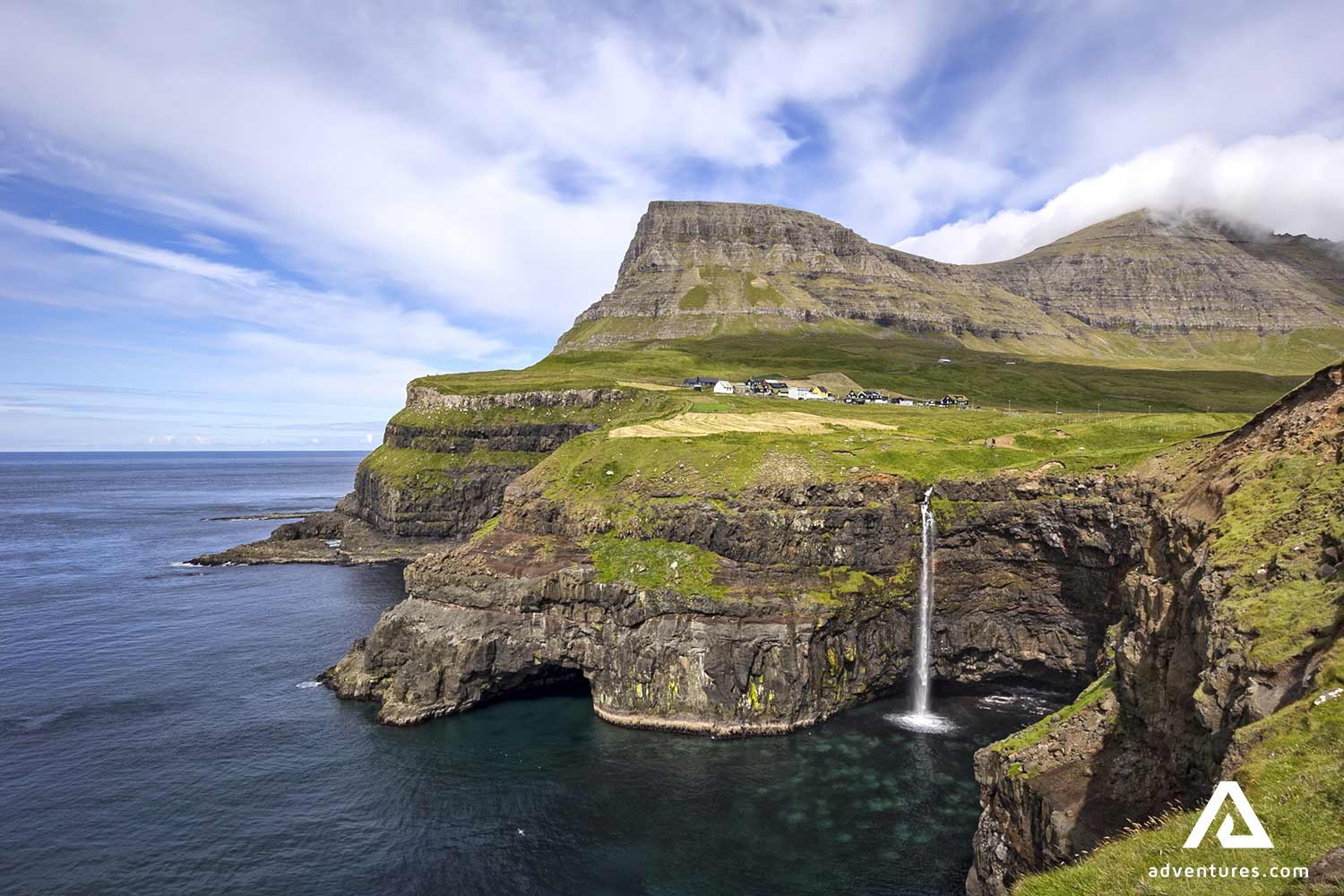 Mulafossur Waterfall in faroe islands
