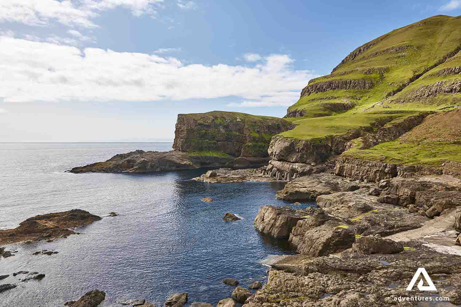 oceanside cliffs near surudoy in faroe islands