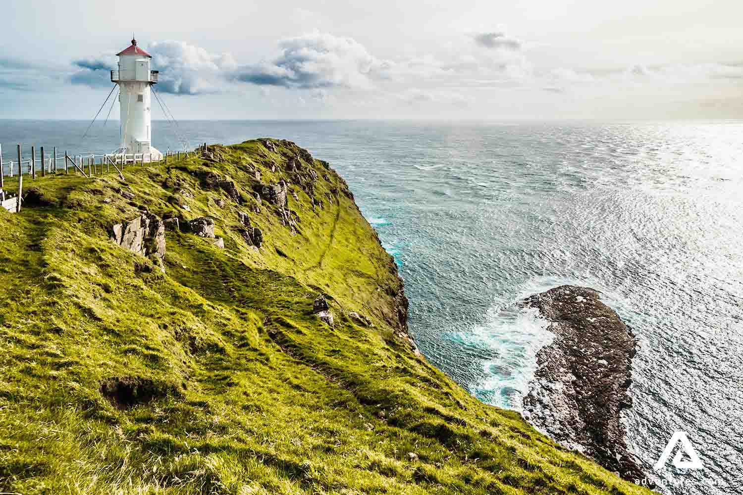 akraberg lighthouse in suduroy in faroe islands