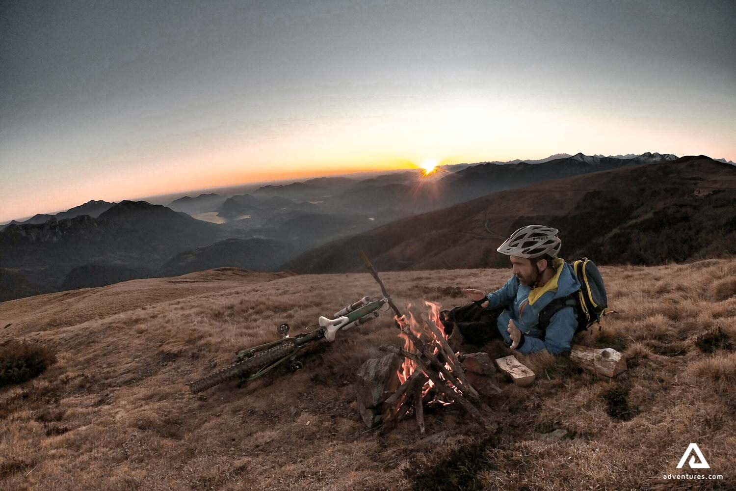 Taking a rest on a bike tour