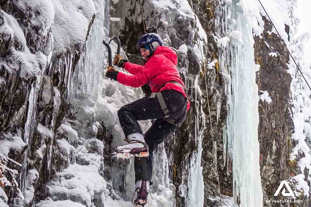 ice climbing in canada at winter