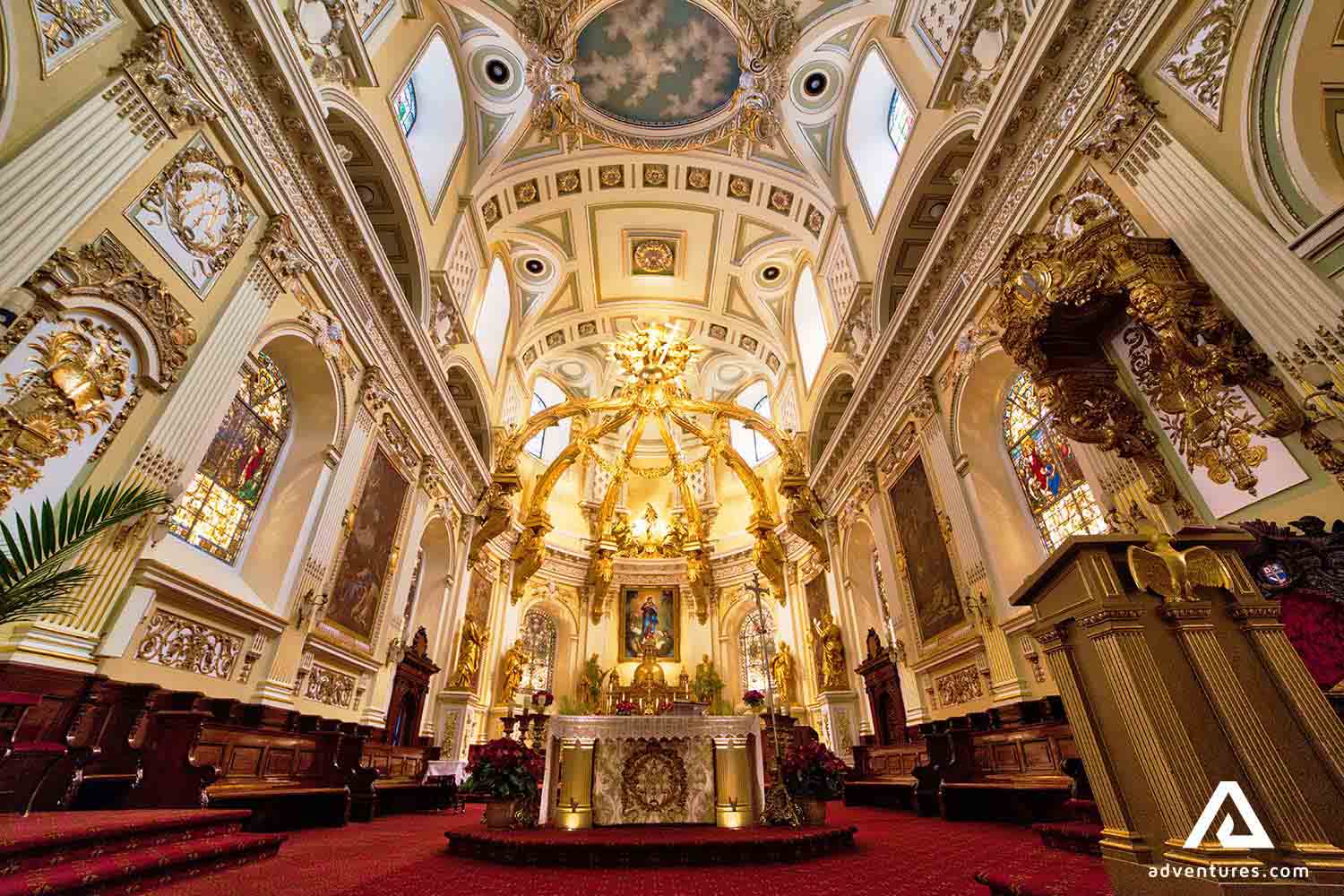 Basilica Cathedral Notre Dame in quebec city in canada