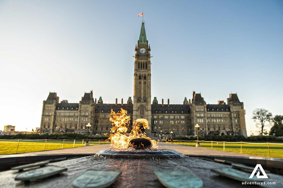 Ottawa Centennial Flame Fountain view in canada