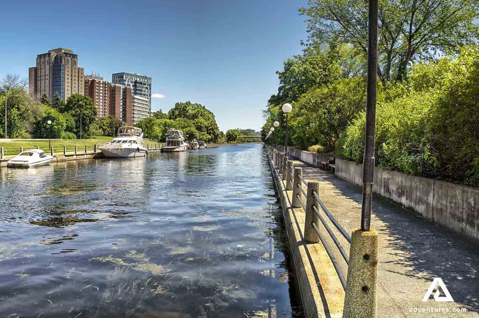 rideau canal view in ottawa city in summer