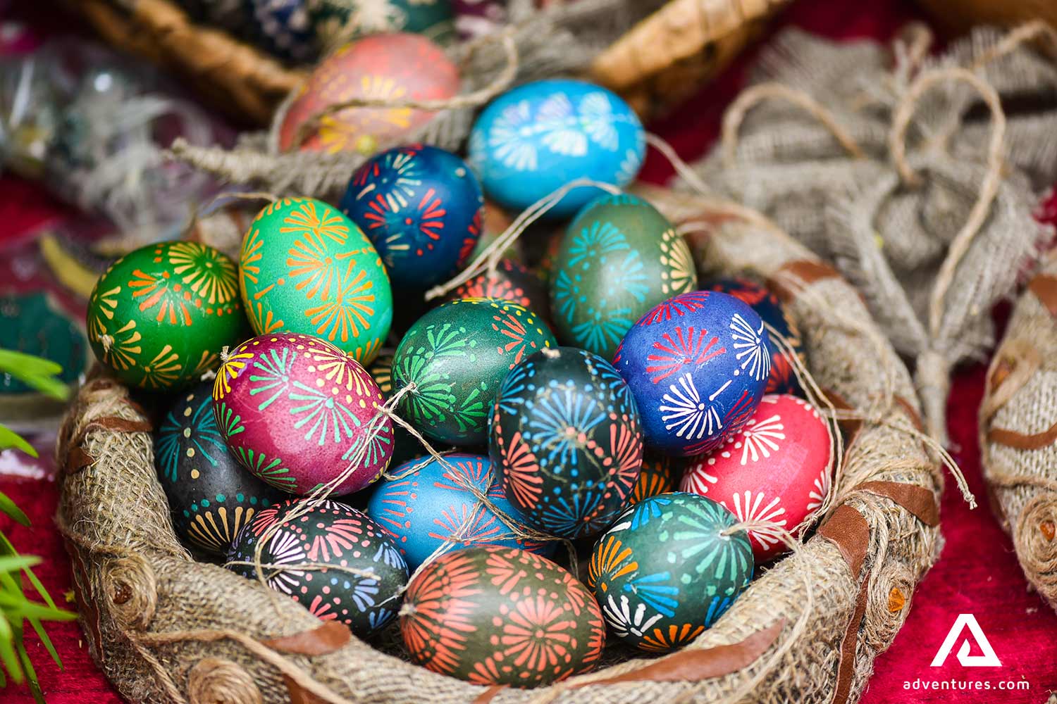 painted easter eggs in lithuania on easter holidays