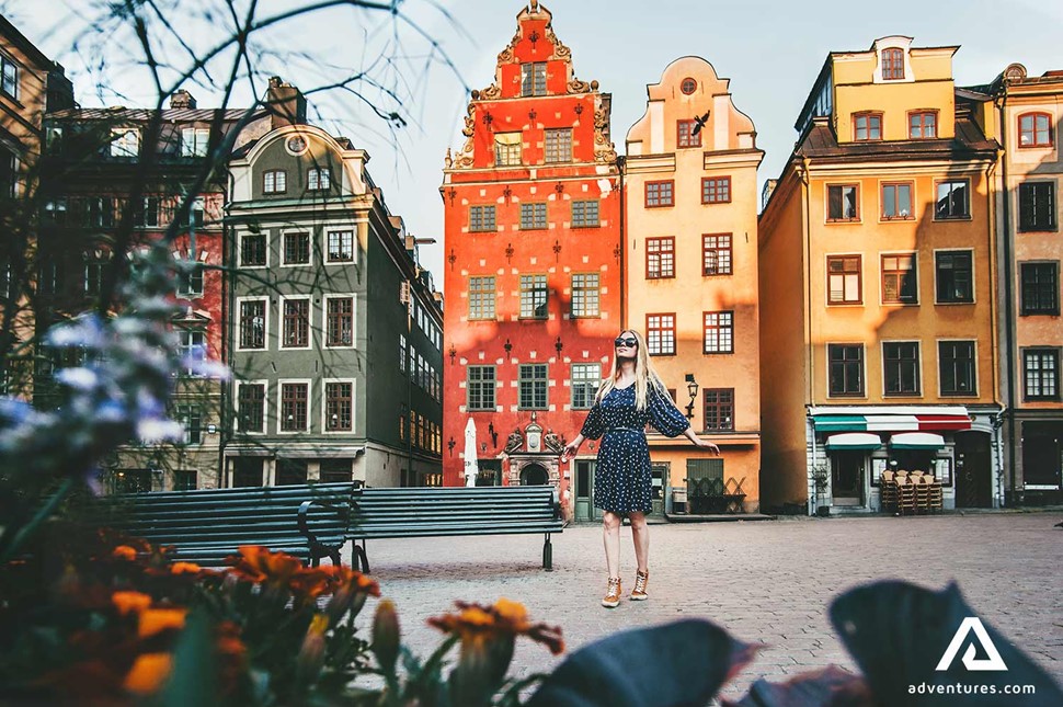 gamla stan colourful buildings architecture in stockholm