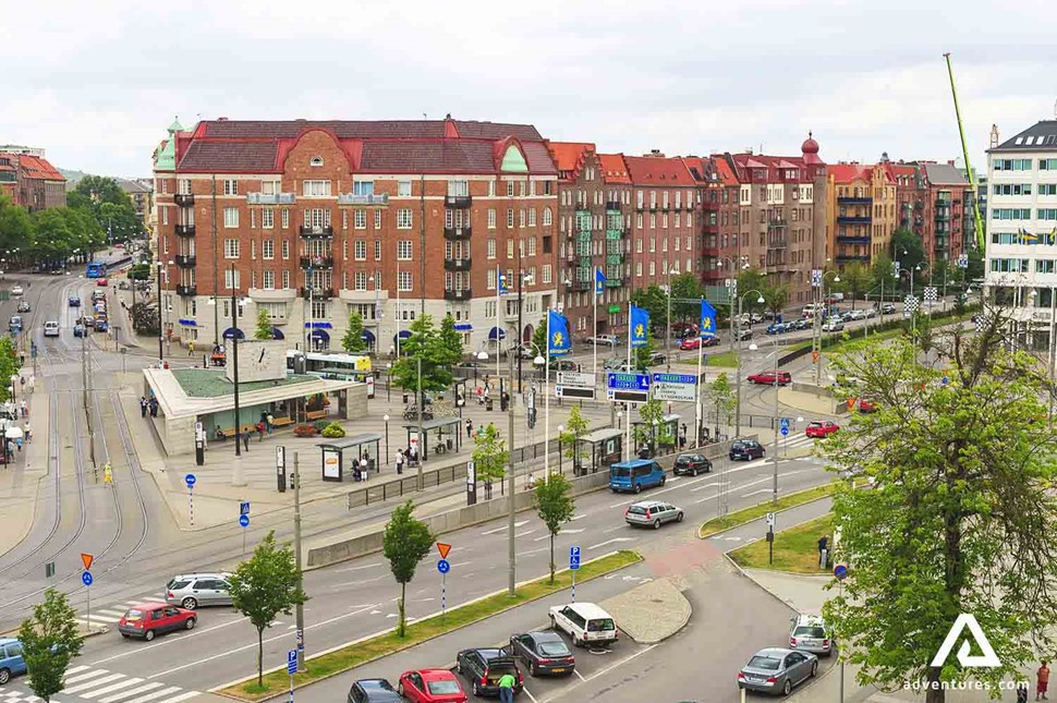 busy streets of gothernburg city in sweden