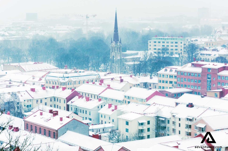 gothernburg aerial view in winter