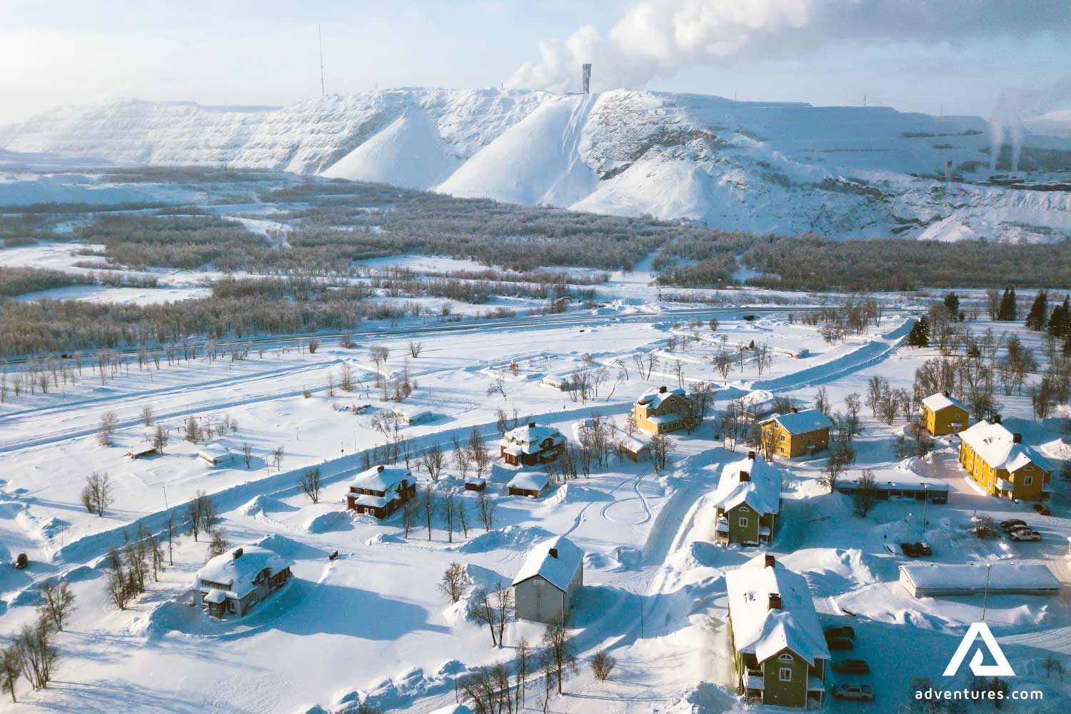 kiruna town in sweden at winter
