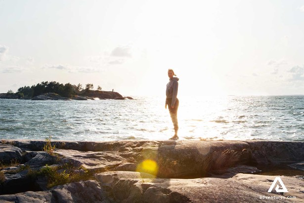 woman near Porkkalanniemi Coastline in finland
