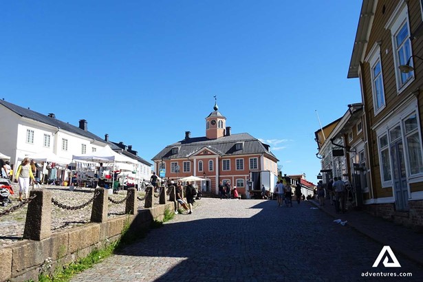 church and main square of porvoo town
