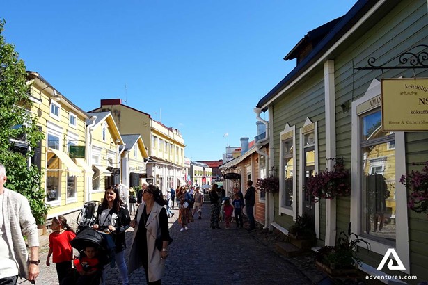 porvoo town street parade view in finland