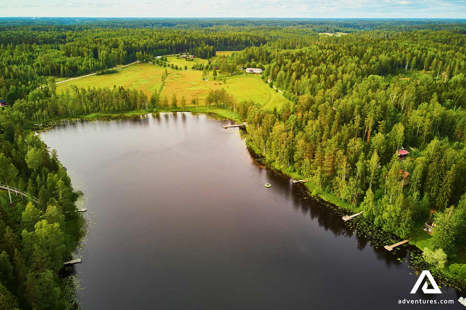 Sipoonkorpi National Park aerial view in summer