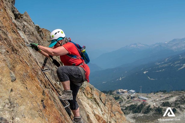 experienced rock climber in whistler
