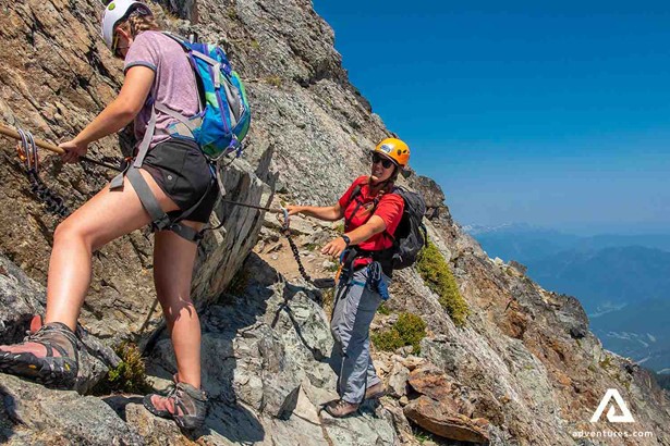 rock climbing via ferrata in whistler