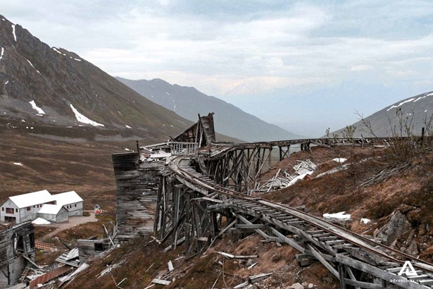 Destroyed railway in Yukon