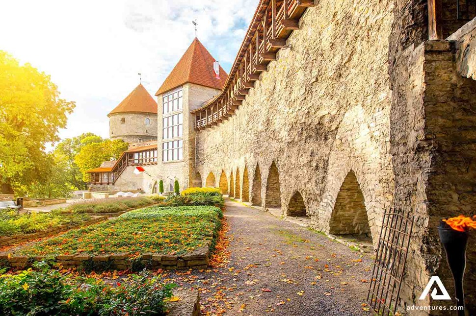 Tallinn castle wall view in estonia
