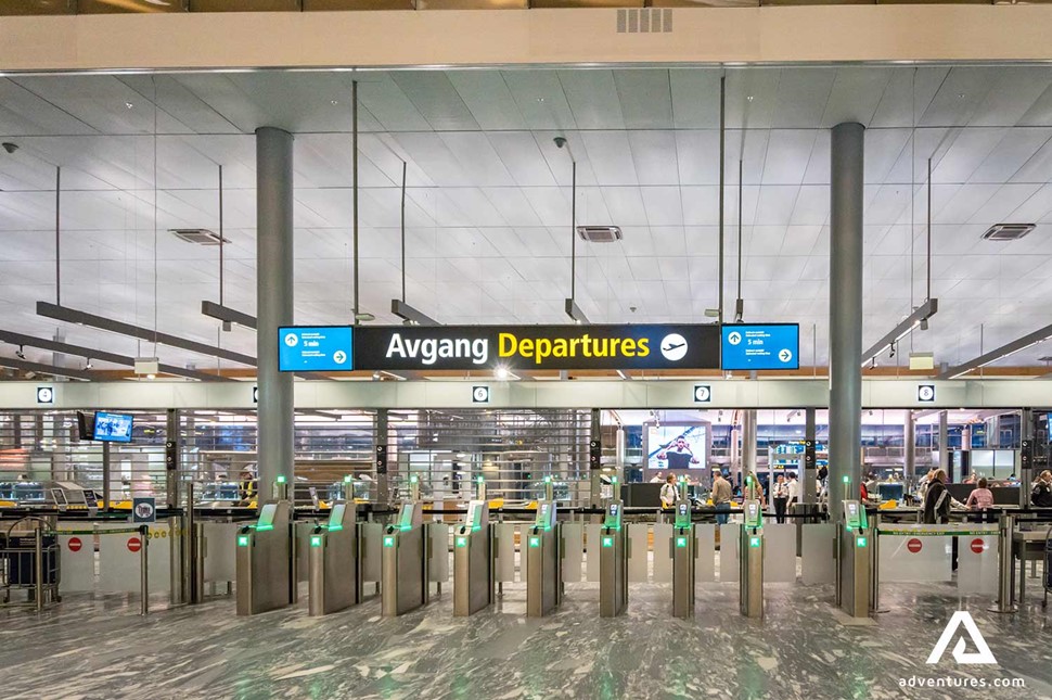 oslo airport departures area in norway