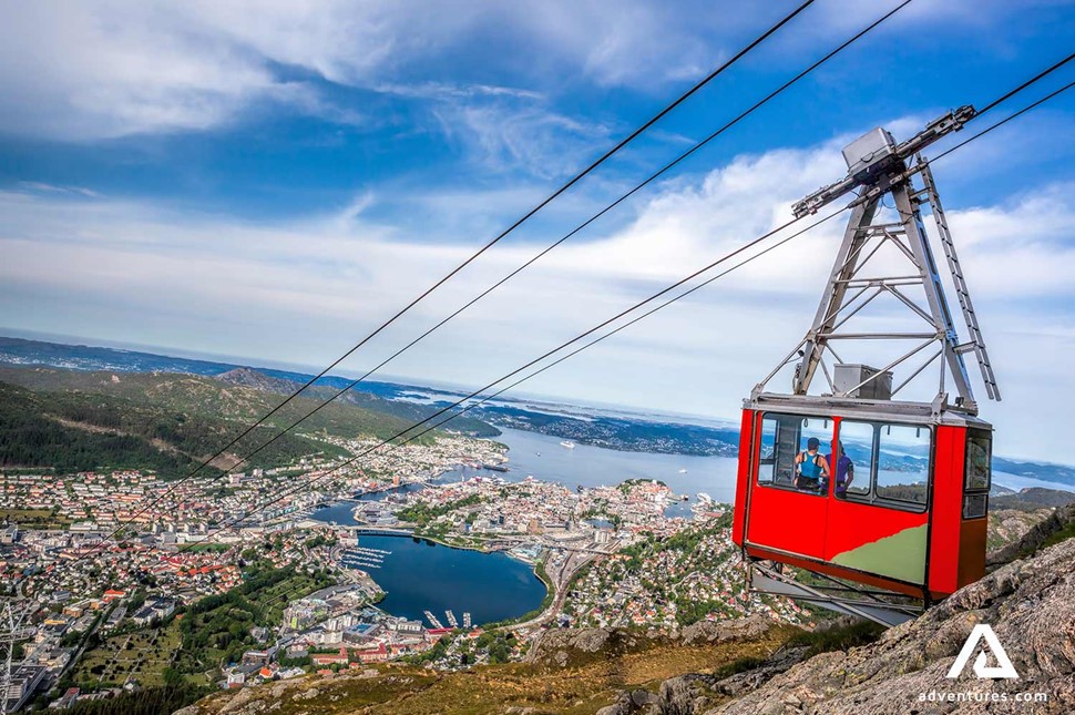 cablecar for sightseeing above bergen city