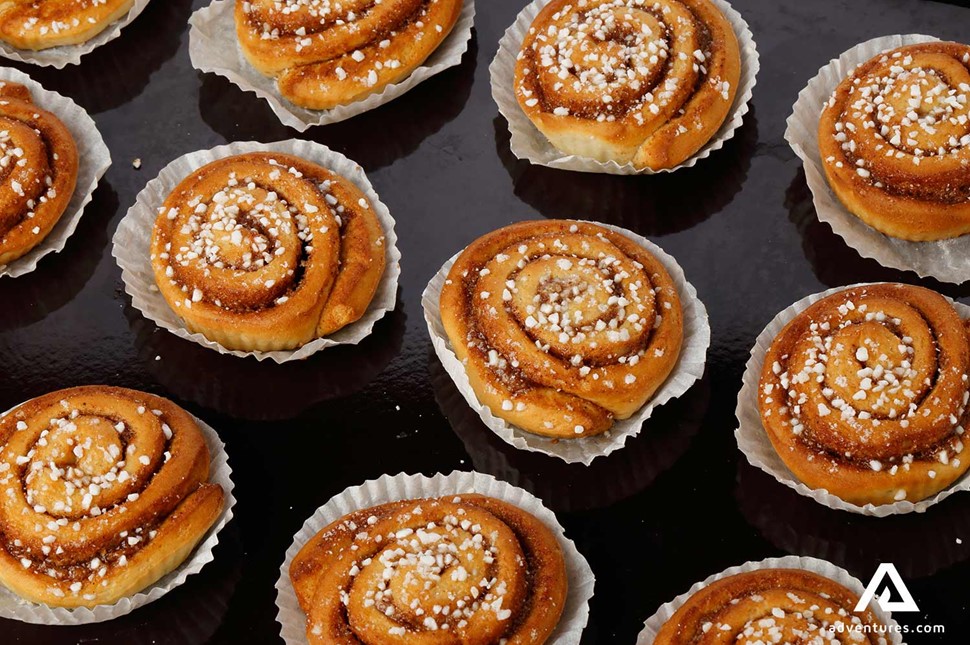 swedish pastry cinnamon buns called kanelbullar