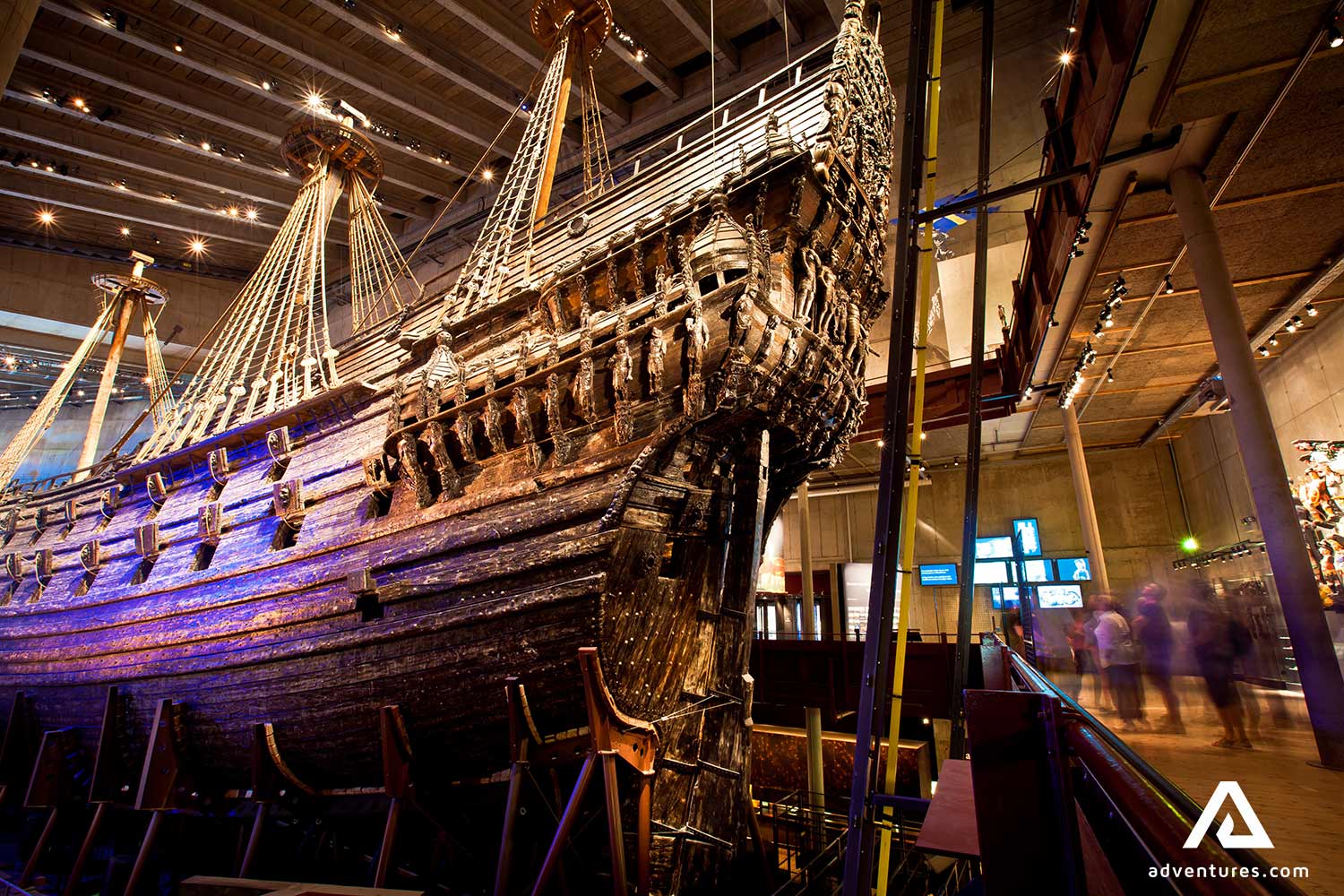 big old ship exhibit in vasa museum in sweden