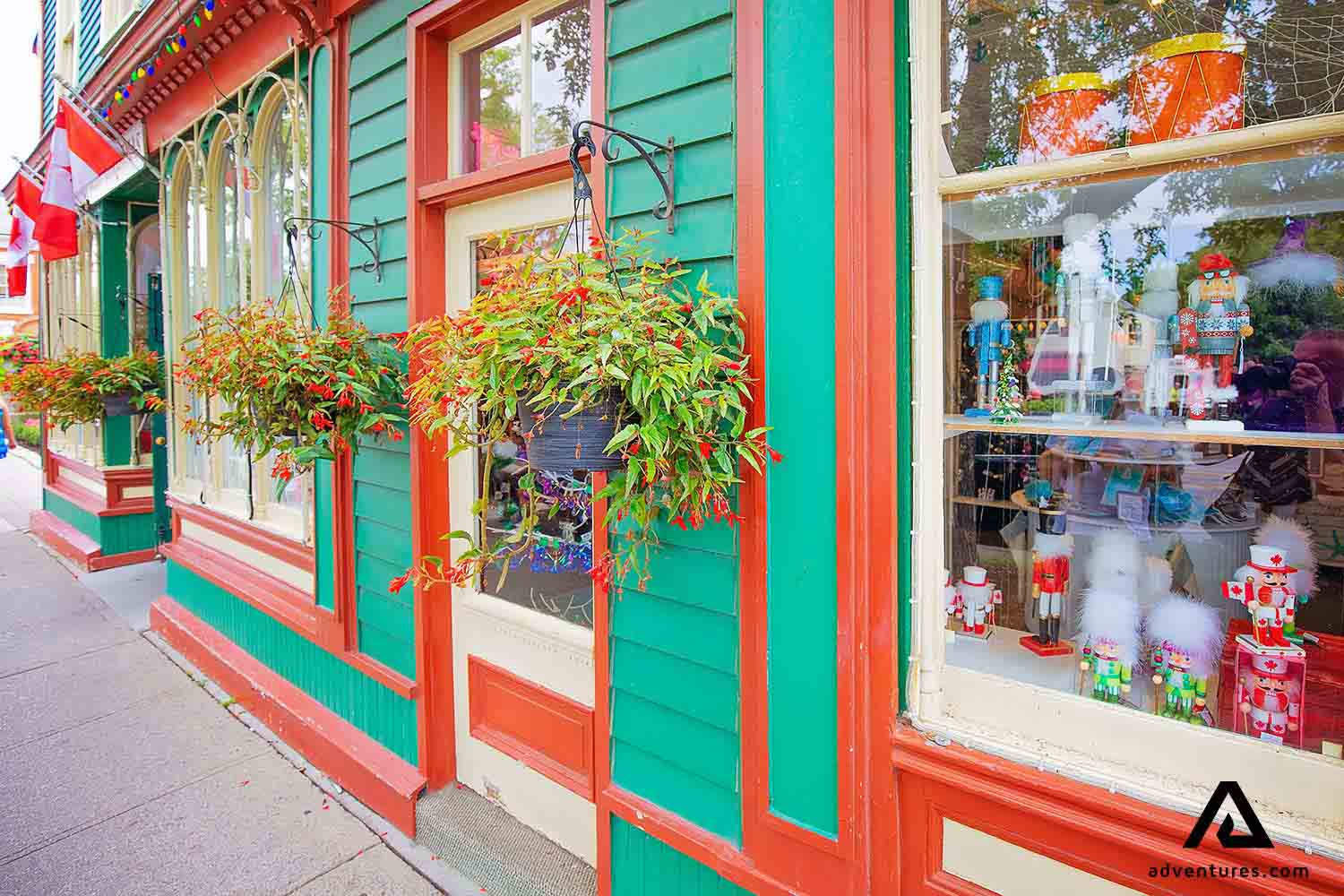 green and red building wall in canada