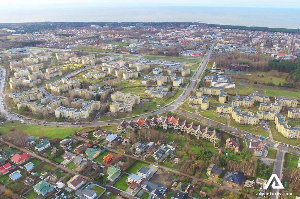 aerial palanga city view in summer