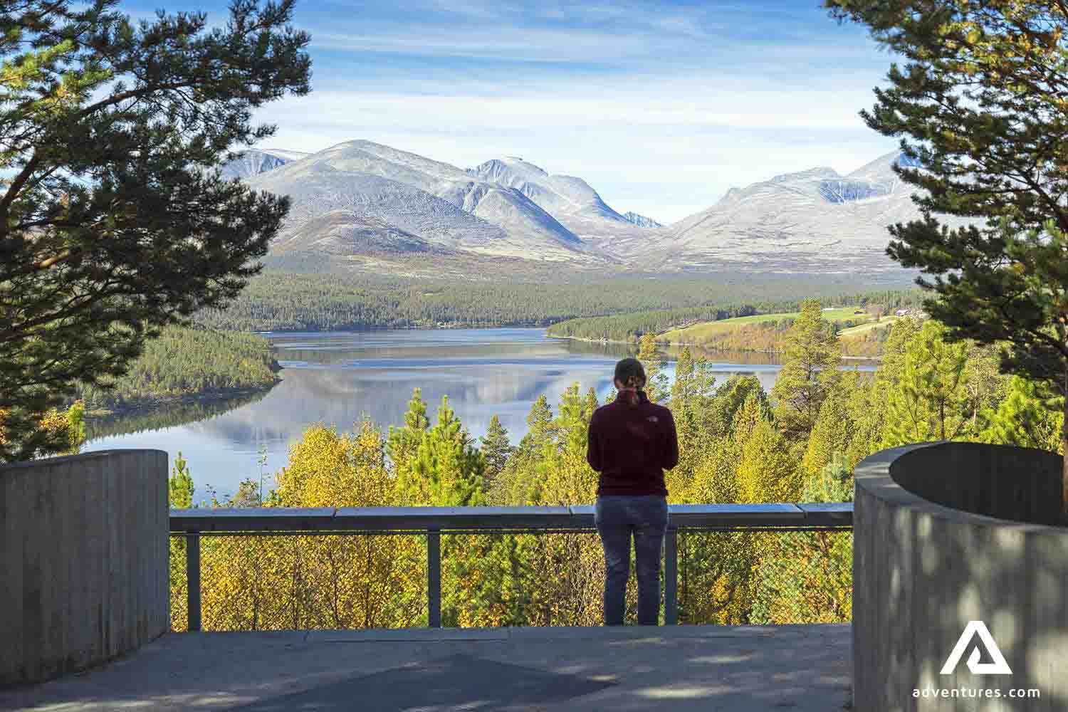 woman hiking in rondane national park in norway