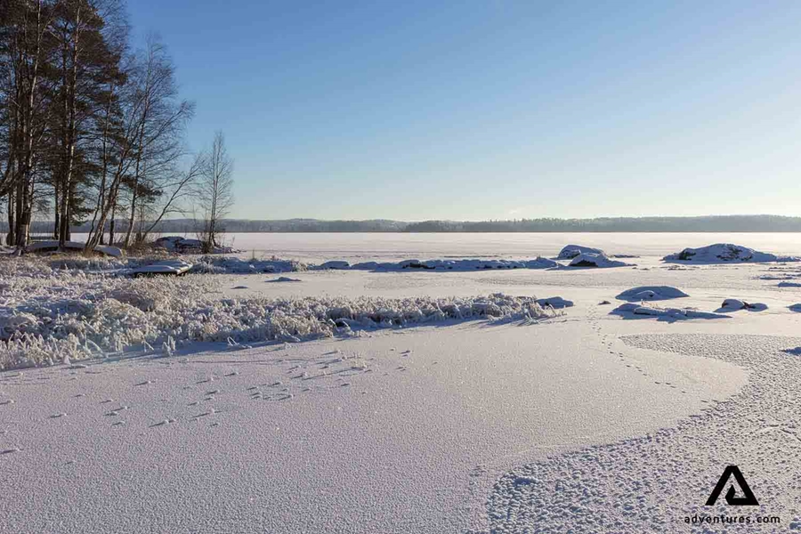 frozen lake of pyhajarvi
