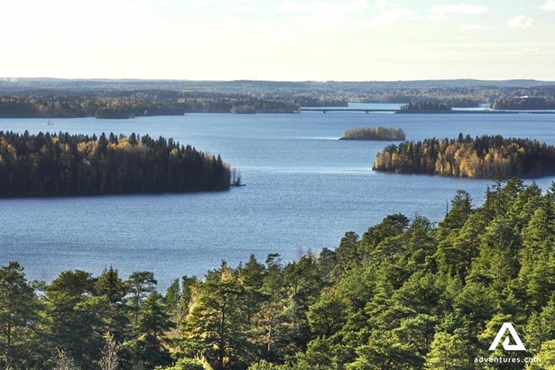 aerial view of lake pyhajarvi in finland