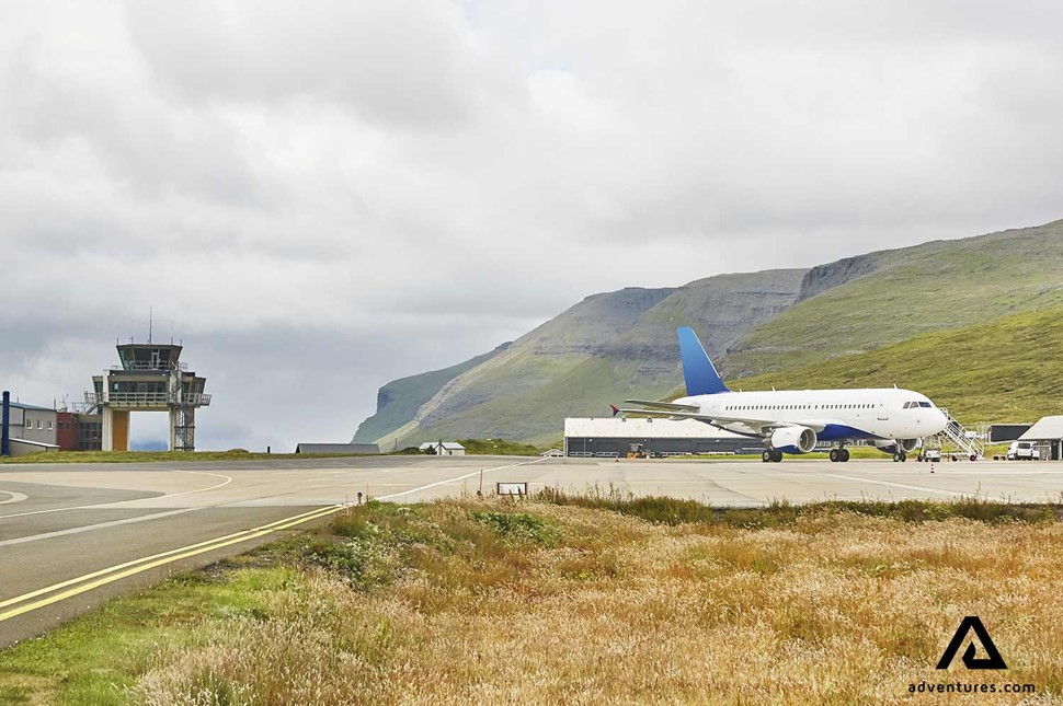 a plane at faroe islands airport