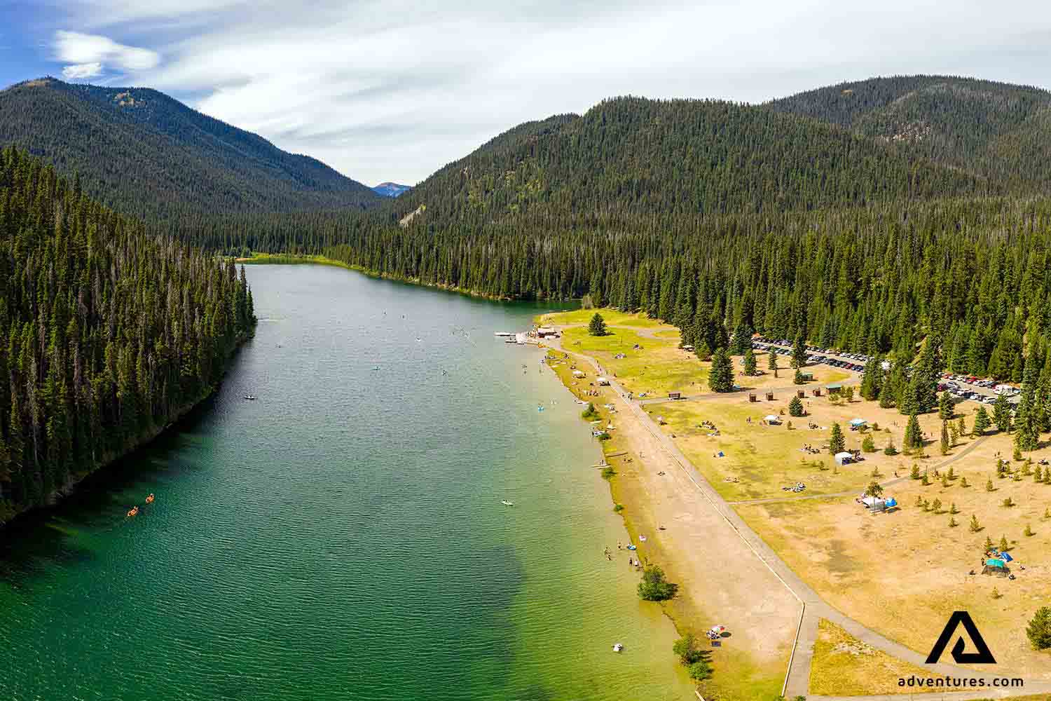 people bathing in a river at E. C. Manning Provincial park in british columbia