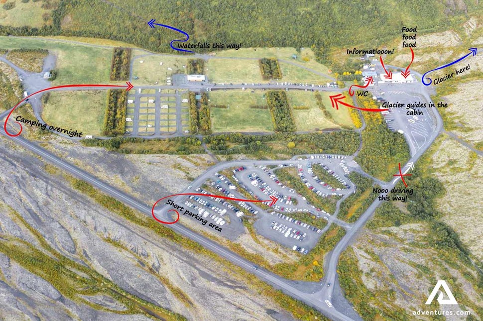 skaftafell vatnajokull national park visitor center scheme and campsite