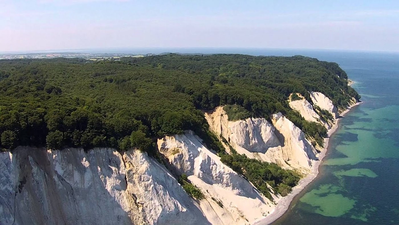 Møns Klint, Denmark from the air on a beautiful Summer's day