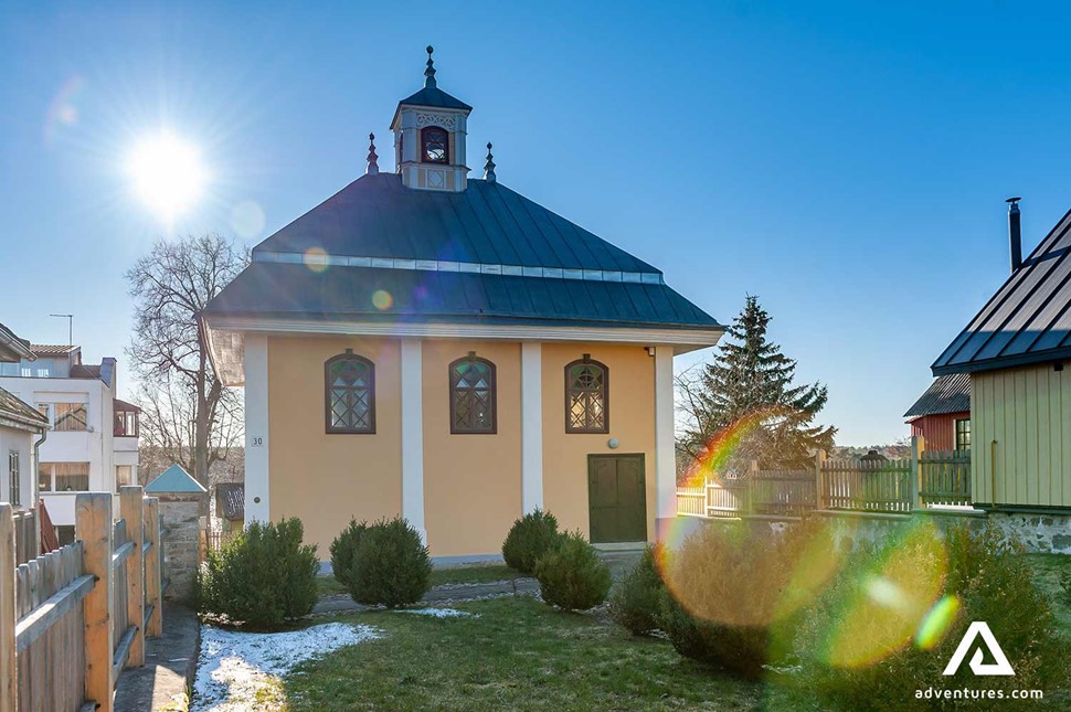 small jewish synagogue in trakai town in lithuania