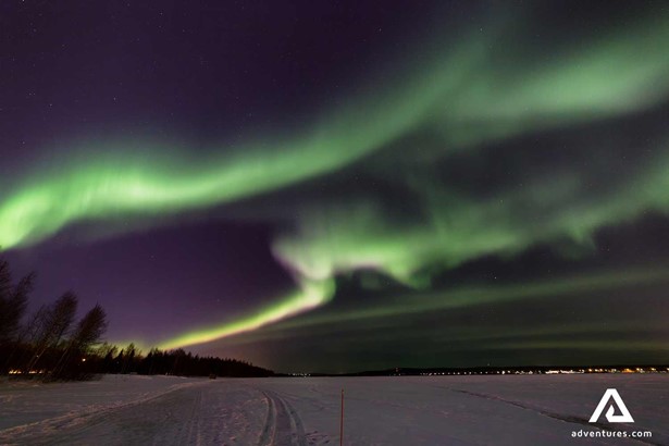 northern lights night sky in finland