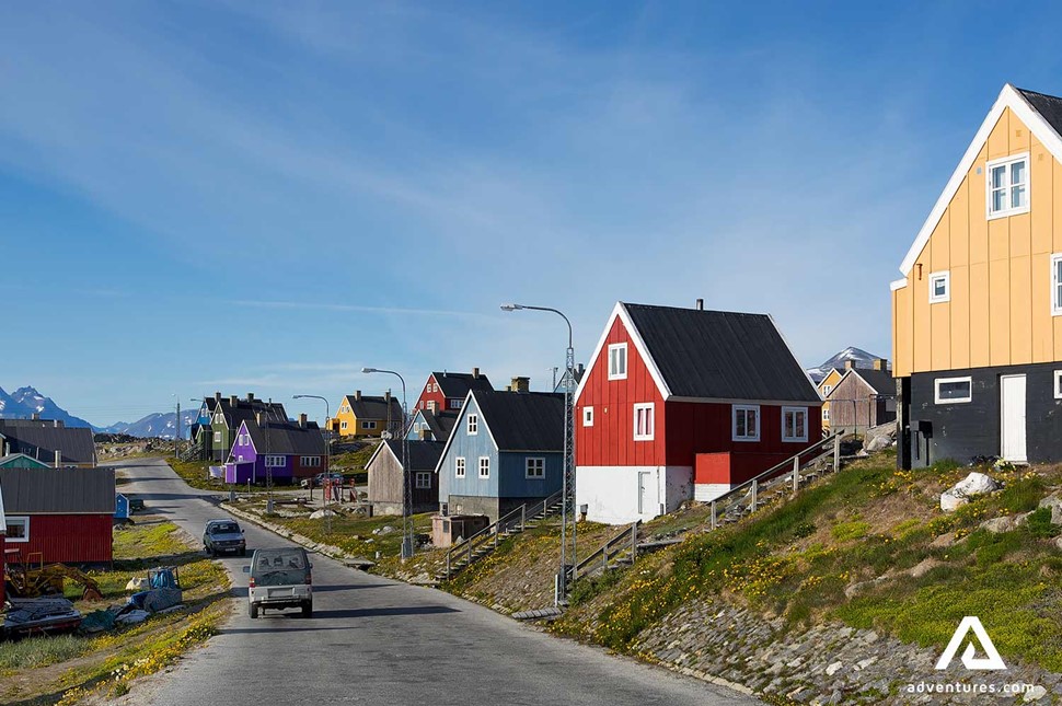 colourful houses in greenland 